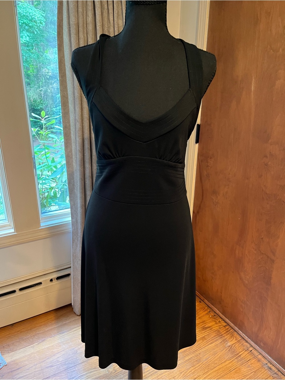 Banana Republic Black Sleeveless V-Neck Midi Dress